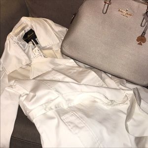 Ashley Stewart White Trench Coat with belt